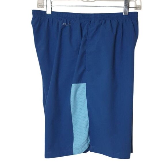 Nike Dri-Fit Womens Athletic Shorts L Blue Perforated Long Workout Athleisure - Picture 4 of 6
